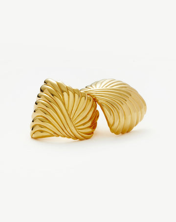 Ripple Oversized Stud Earrings | 18ct Gold Plated Earrings Missoma 