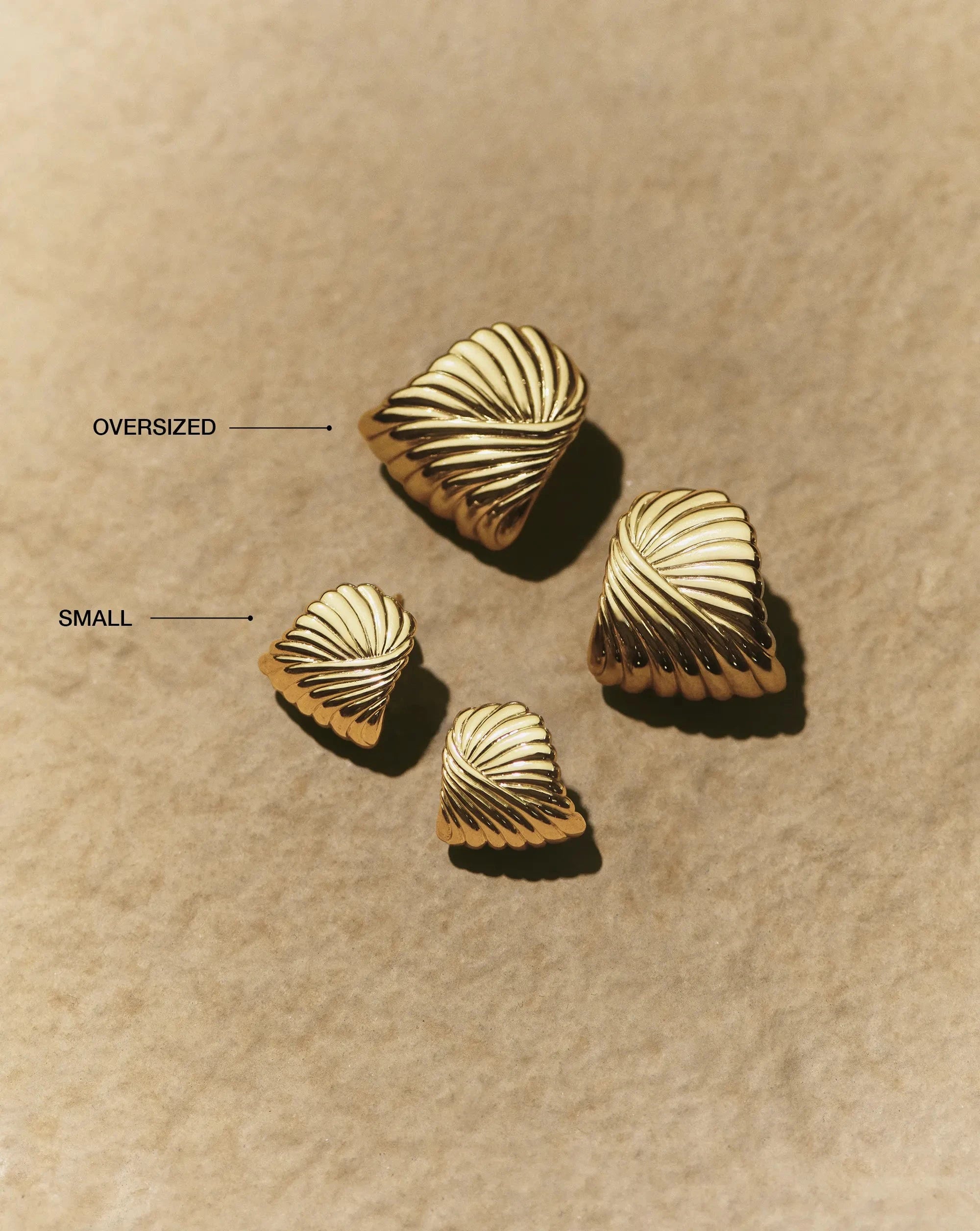 Ripple Oversized Stud Earrings | 18k Gold Plated Earrings Missoma 