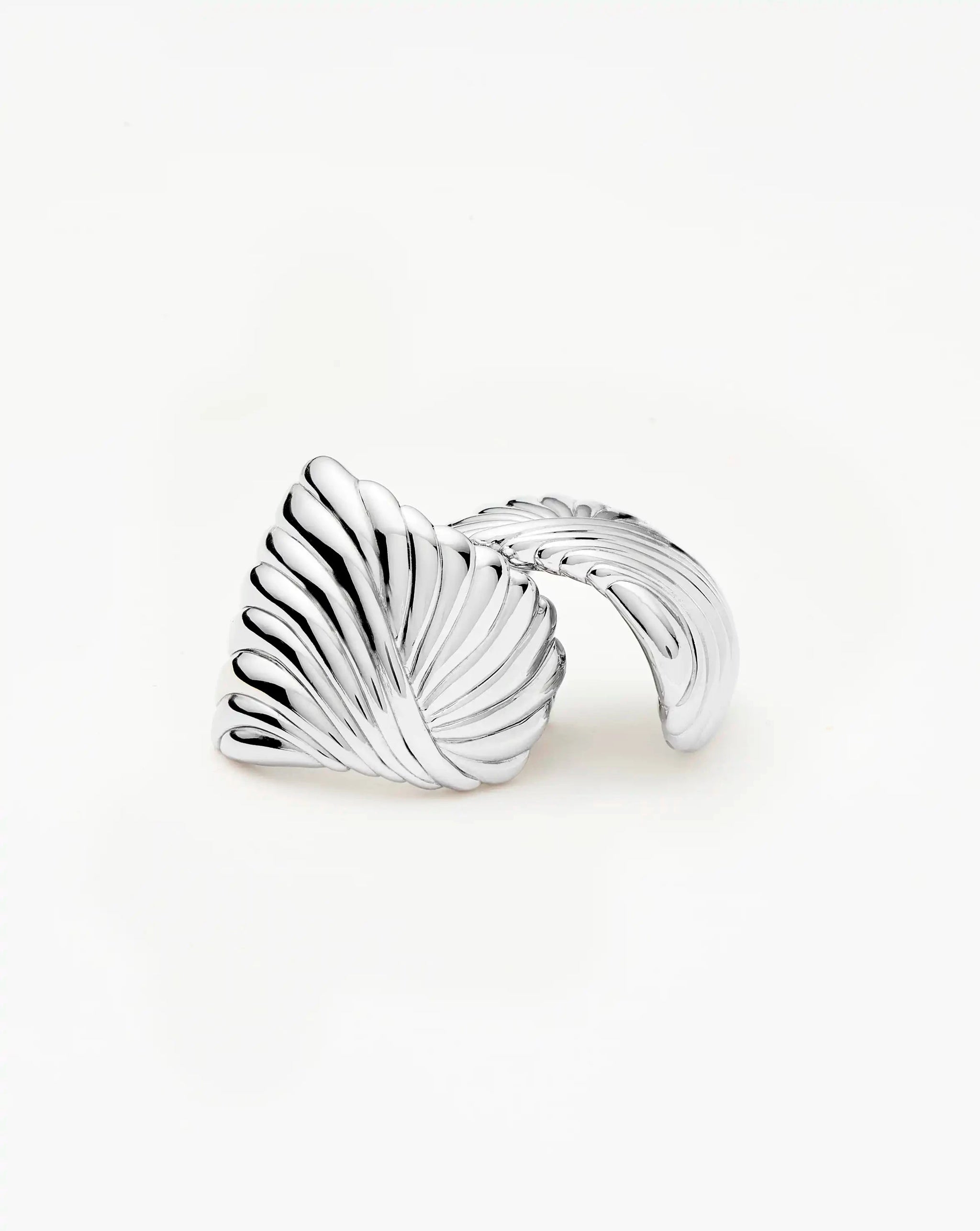 Ripple Oversized Stud Earrings | Silver Plated Earrings Missoma 