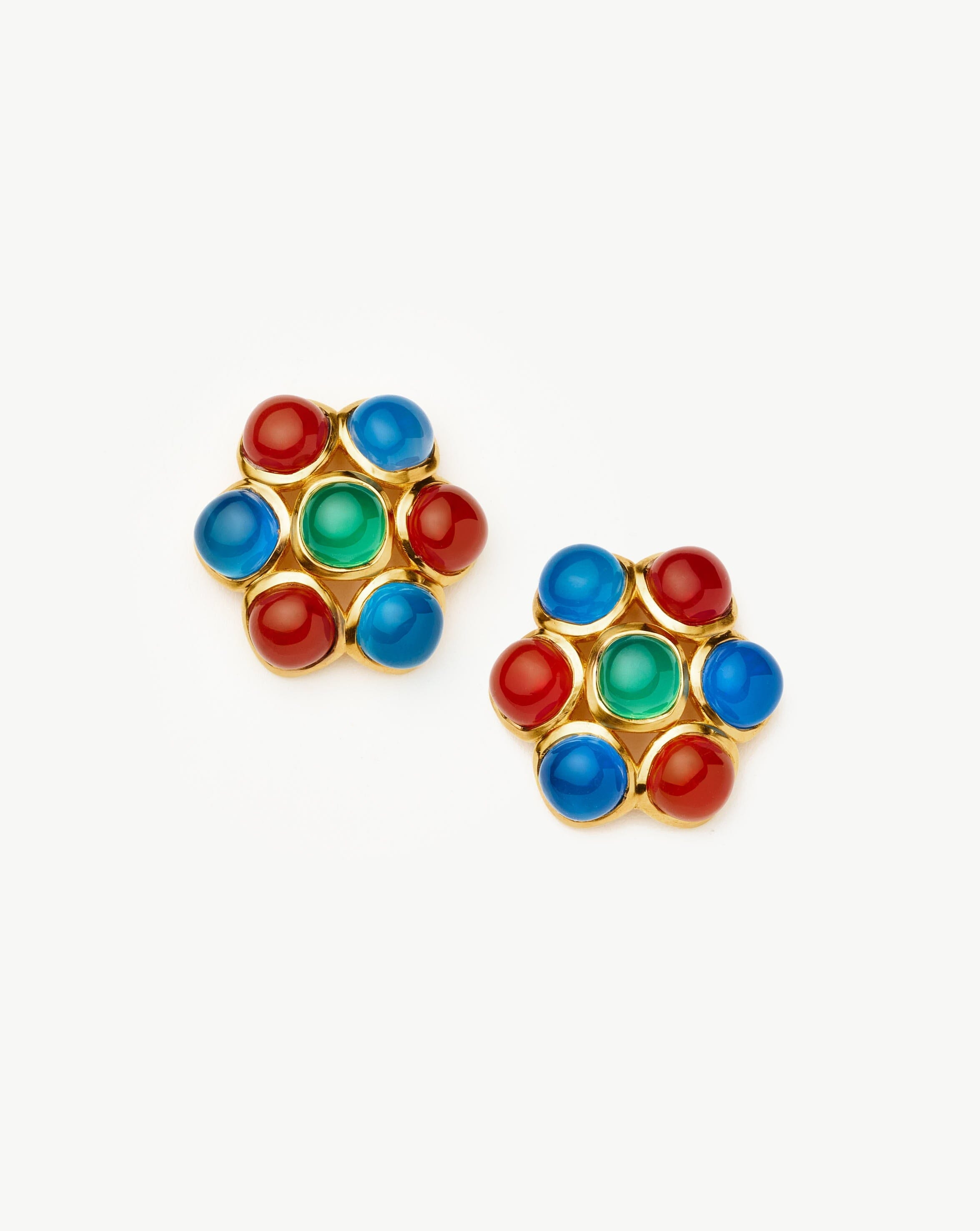 Rouje Lucia Gemstone Oversized Stud Earrings | 18k Gold Plated Missoma 