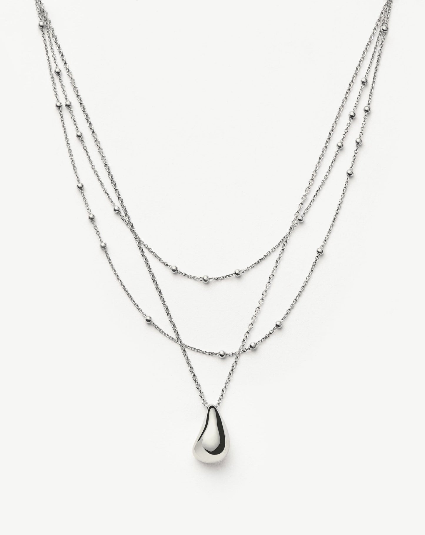 Savi Droplet Pendant & Double Necklace Set | Sterling Silver Layering Sets Missoma 