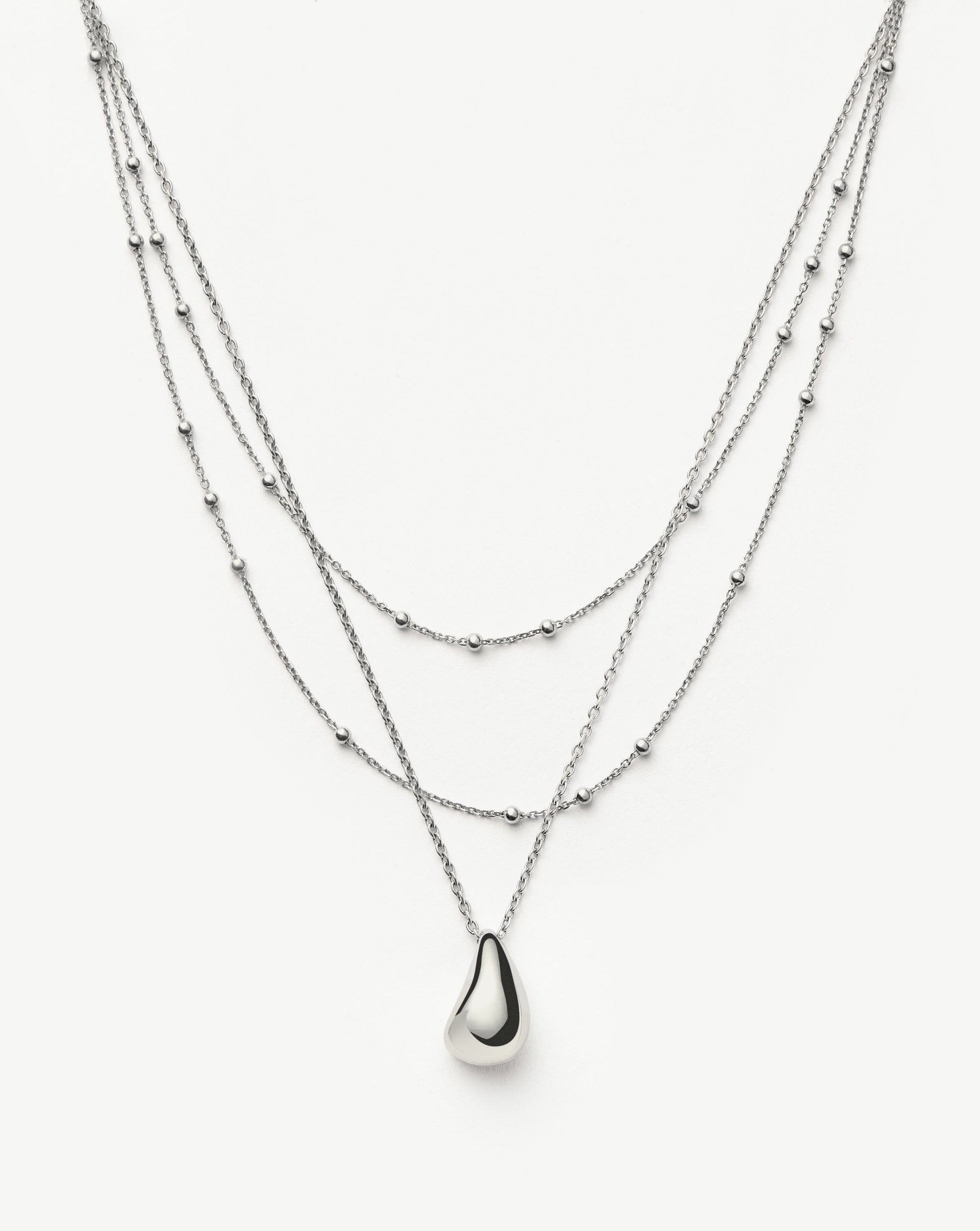 Savi Droplet Pendant & Double Necklace Set | Sterling Silver Layering Sets Missoma 
