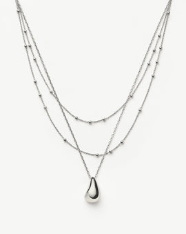 Savi Droplet Pendant & Double Necklace Set 