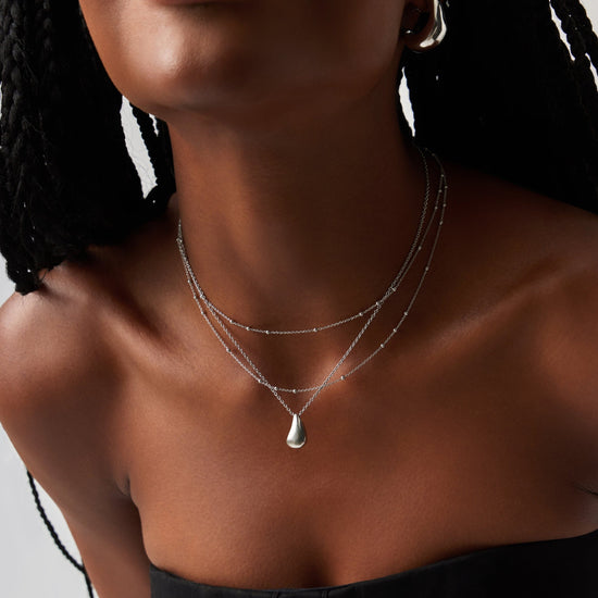 Savi Droplet Pendant & Double Necklace Set | Sterling Silver Layering Sets Missoma 