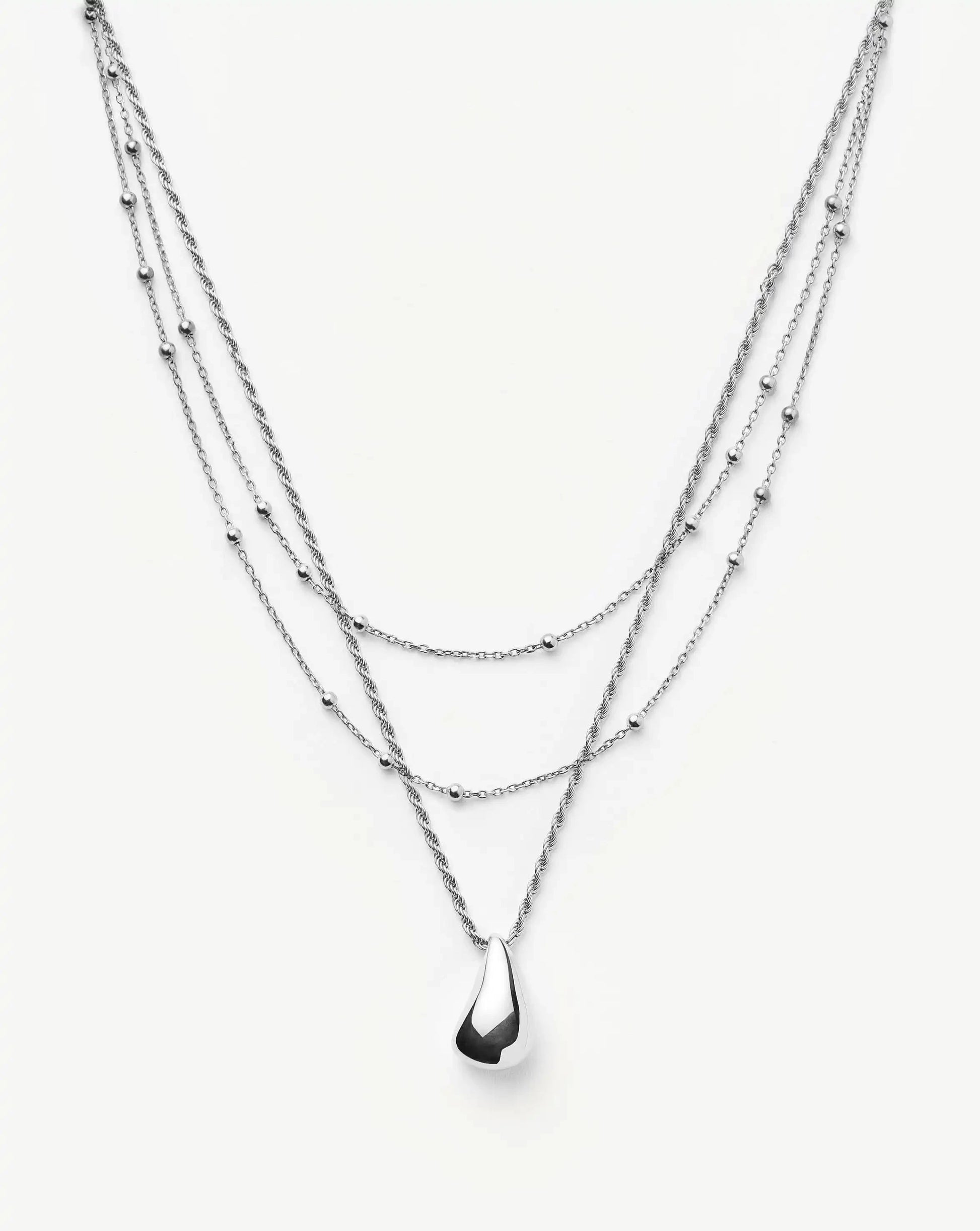 Savi Droplet Pendant & Double Necklace Set | Sterling Silver Necklaces Missoma 