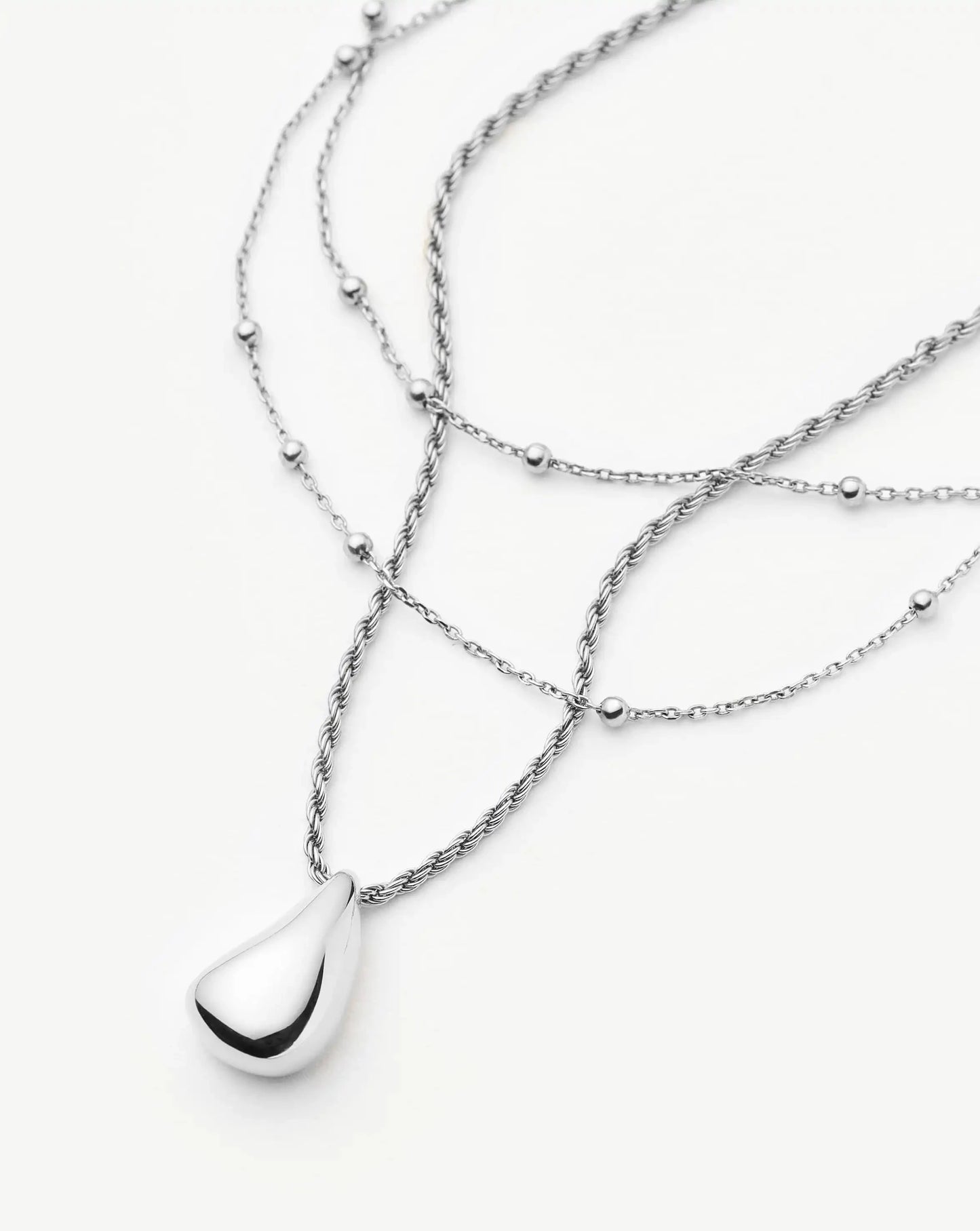 Savi Droplet Pendant & Double Necklace Set | Sterling Silver Necklaces Missoma 