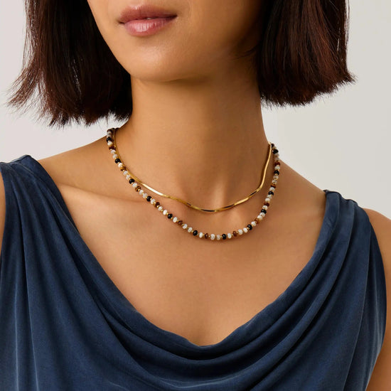 Savi Pearl & Gemstone Beaded Necklace | 18k Gold Plated/Multi Necklaces Missoma 