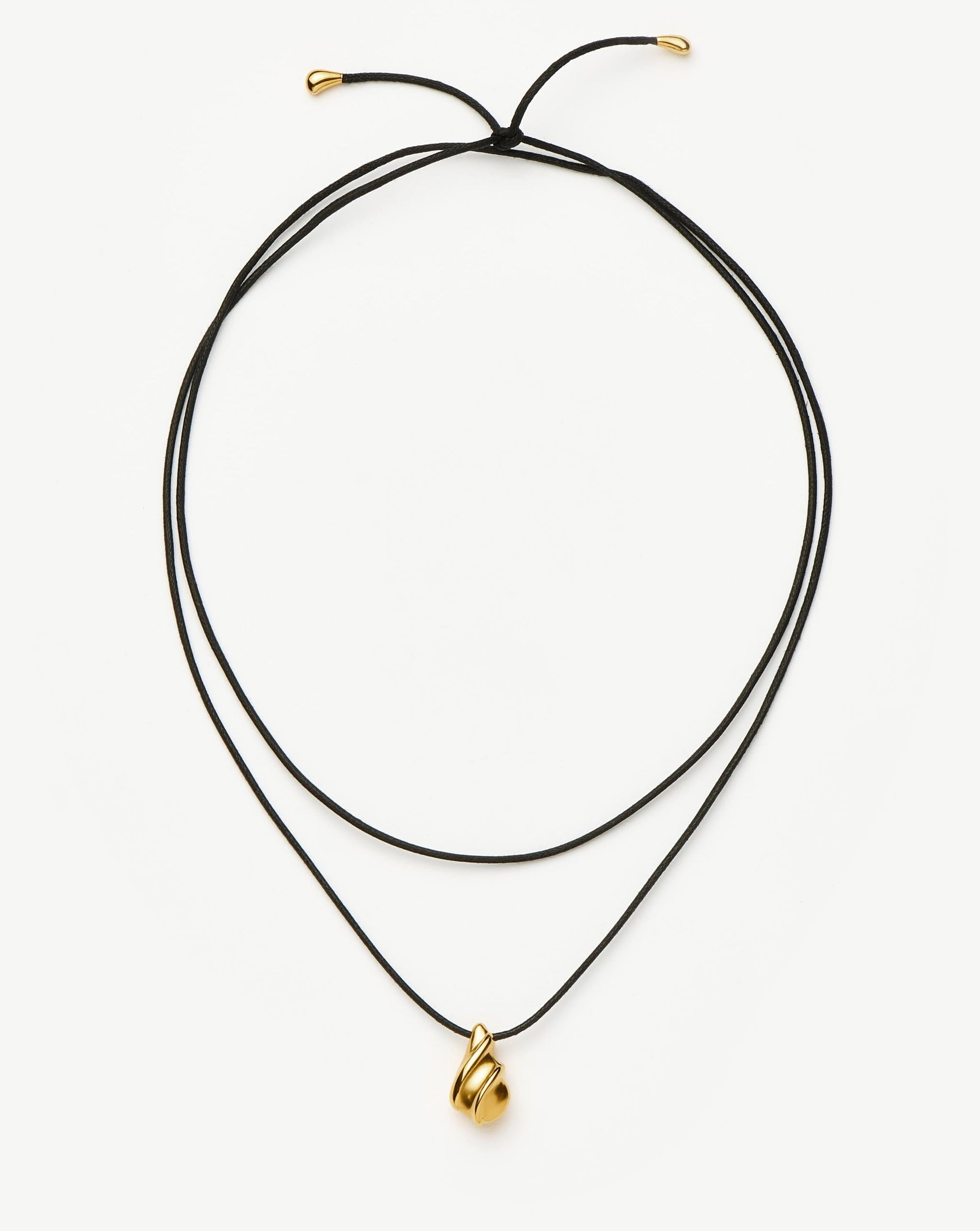 Savi Ridge Droplet Pendant Cord Necklace | 18k Gold Plated Necklaces Missoma 