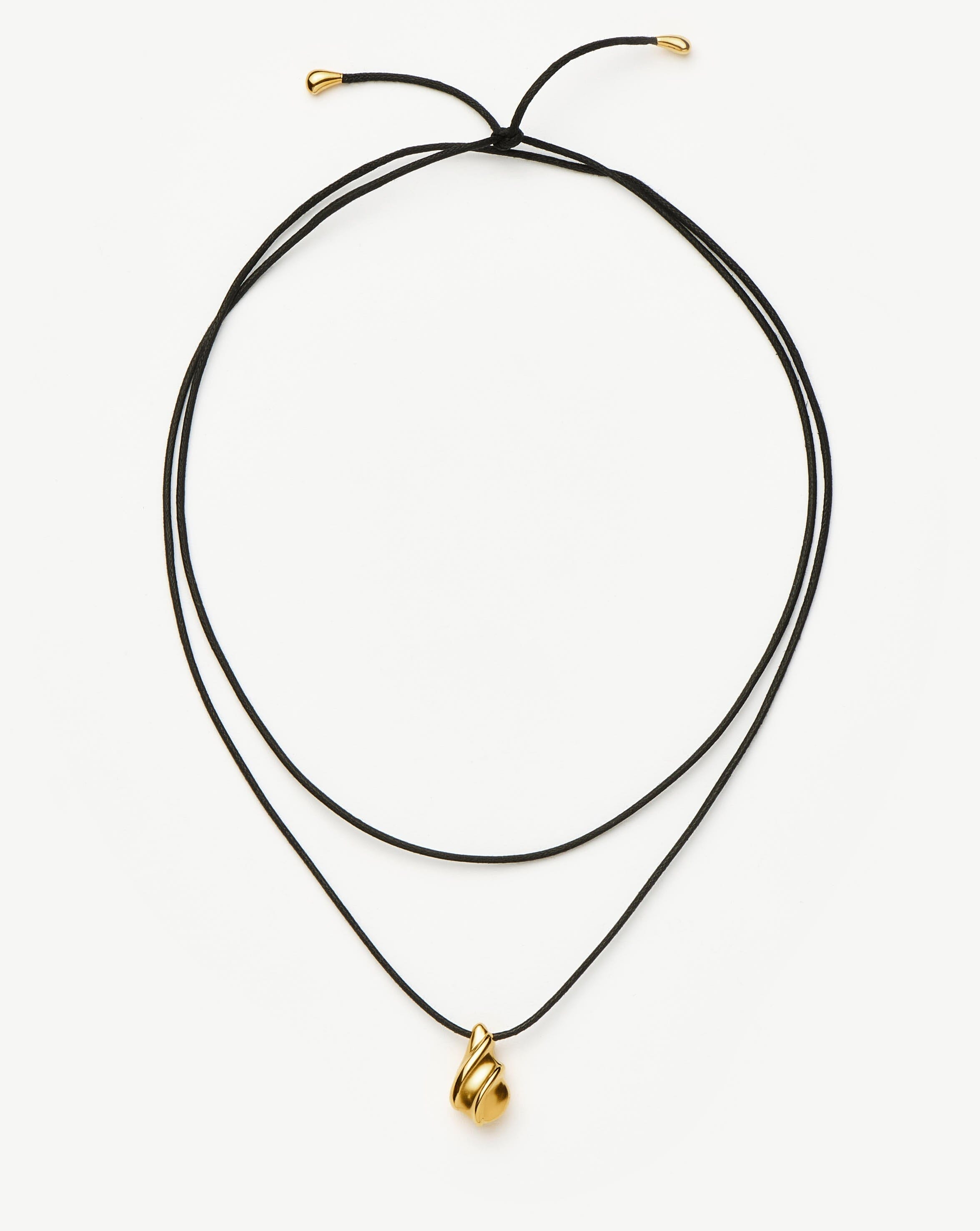 Savi Ridge Droplet Pendant Cord Necklace | 18k Gold Plated Necklaces Missoma 