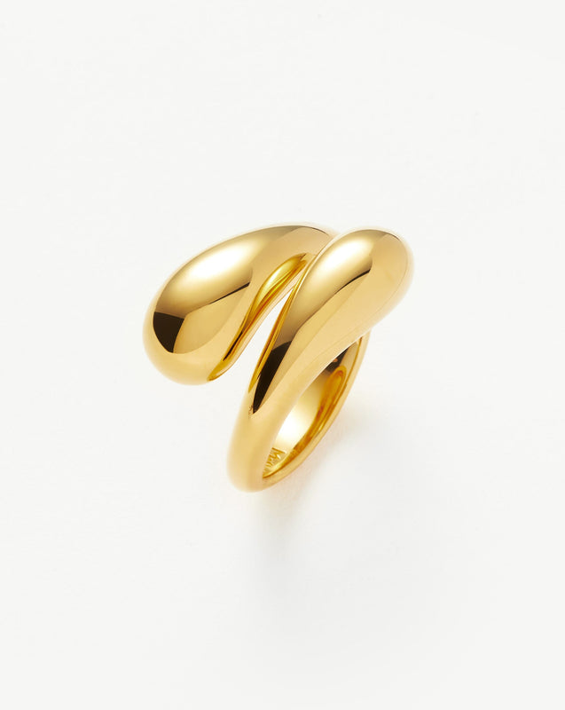 Savi Sculptural Crossover Ring | 18k Gold Plated