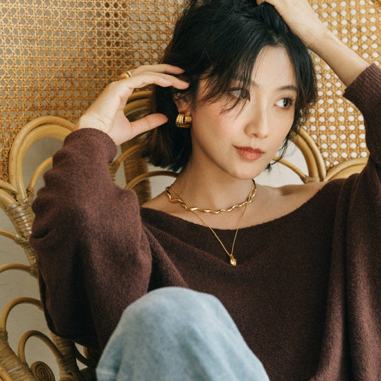 Savi Sculptural Droplet Pendant Necklace | 18k Gold Vermeil Necklaces Missoma 