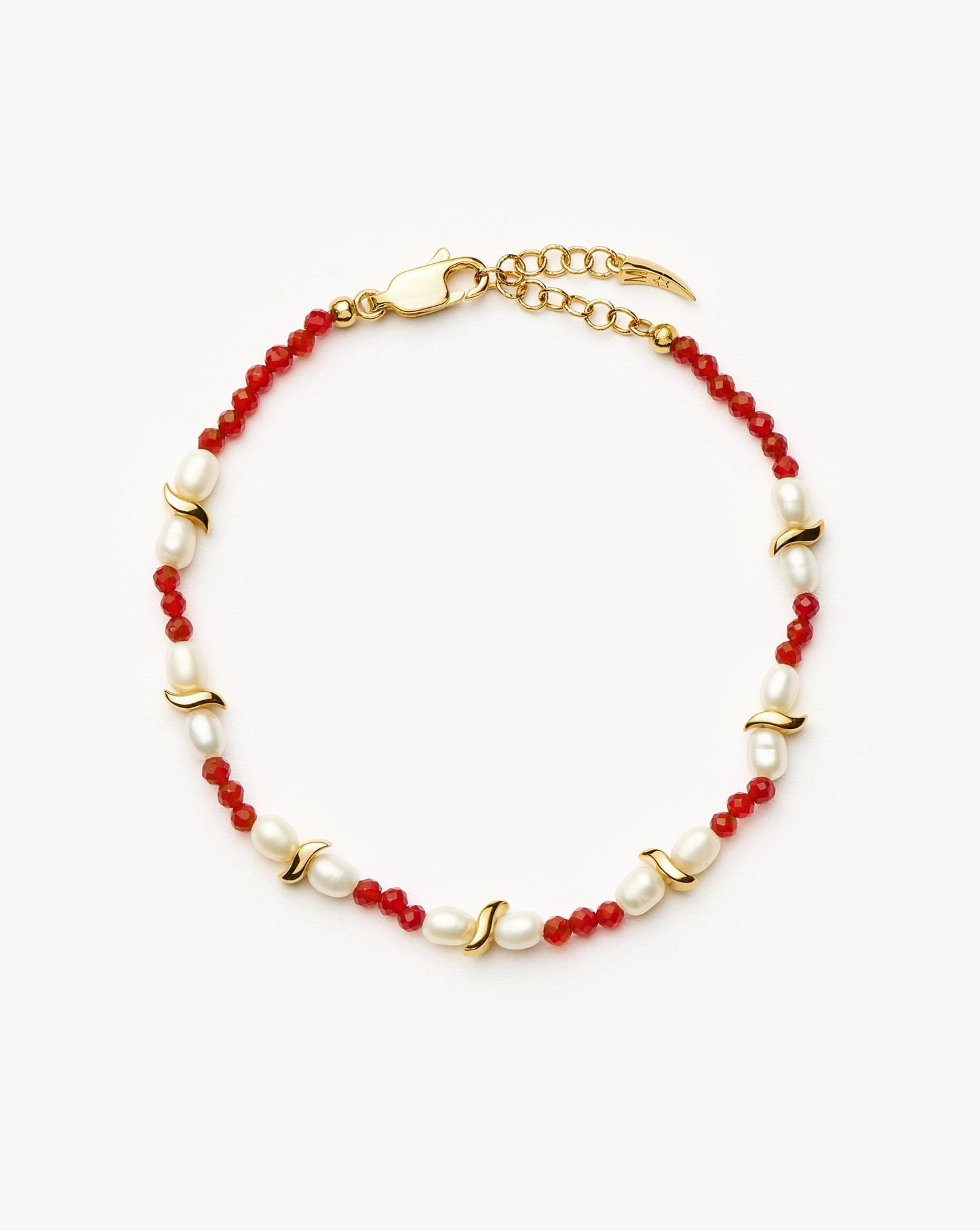 Savi Seed Pearl Beaded Bracelet | Red Quartz & Pearl Bracelets Missoma 