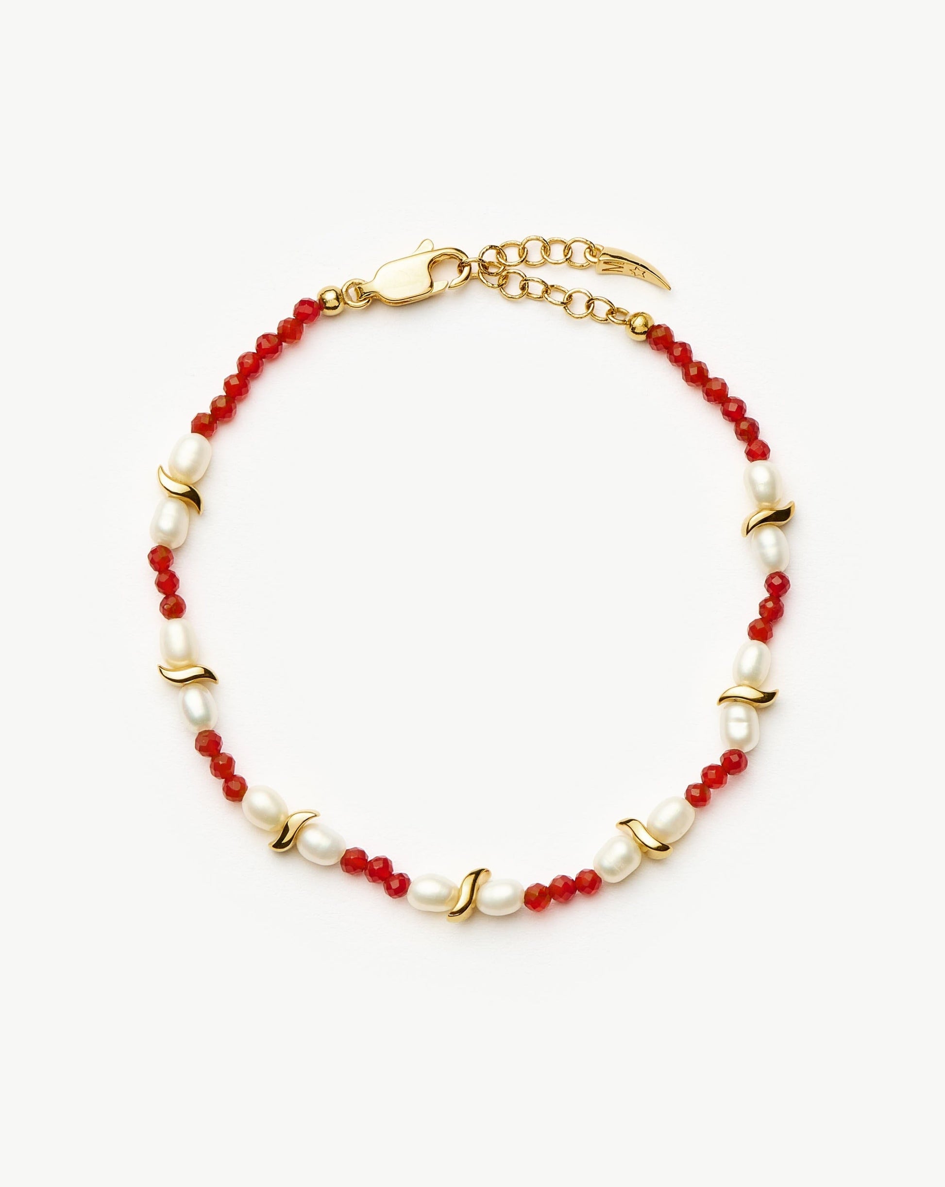Savi Seed Pearl Beaded Bracelet | Red Quartz & Pearl Bracelets Missoma 