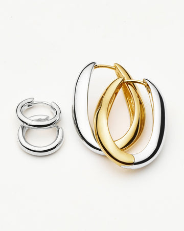 Savi Signature Hoop Set | Silver/Mixed Metal Layering Sets Missoma 