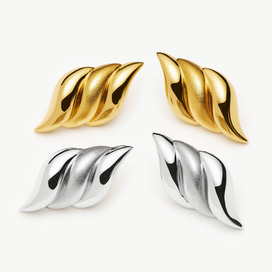 Savi Signature Oversized Stud Earrings | 18k Gold Plated Earrings Missoma 