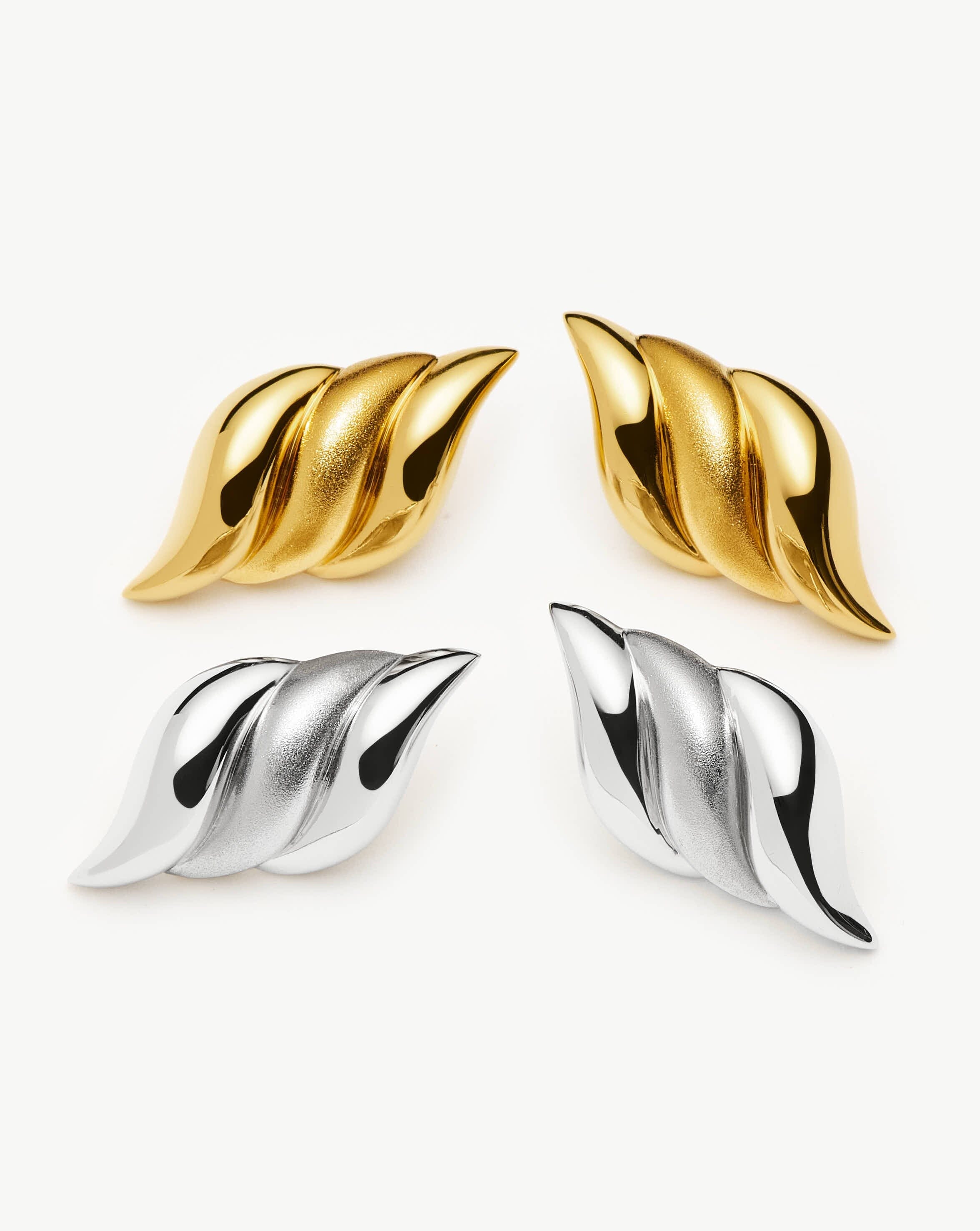 Savi Signature Oversized Stud Earrings | 18k Gold Plated Earrings Missoma 