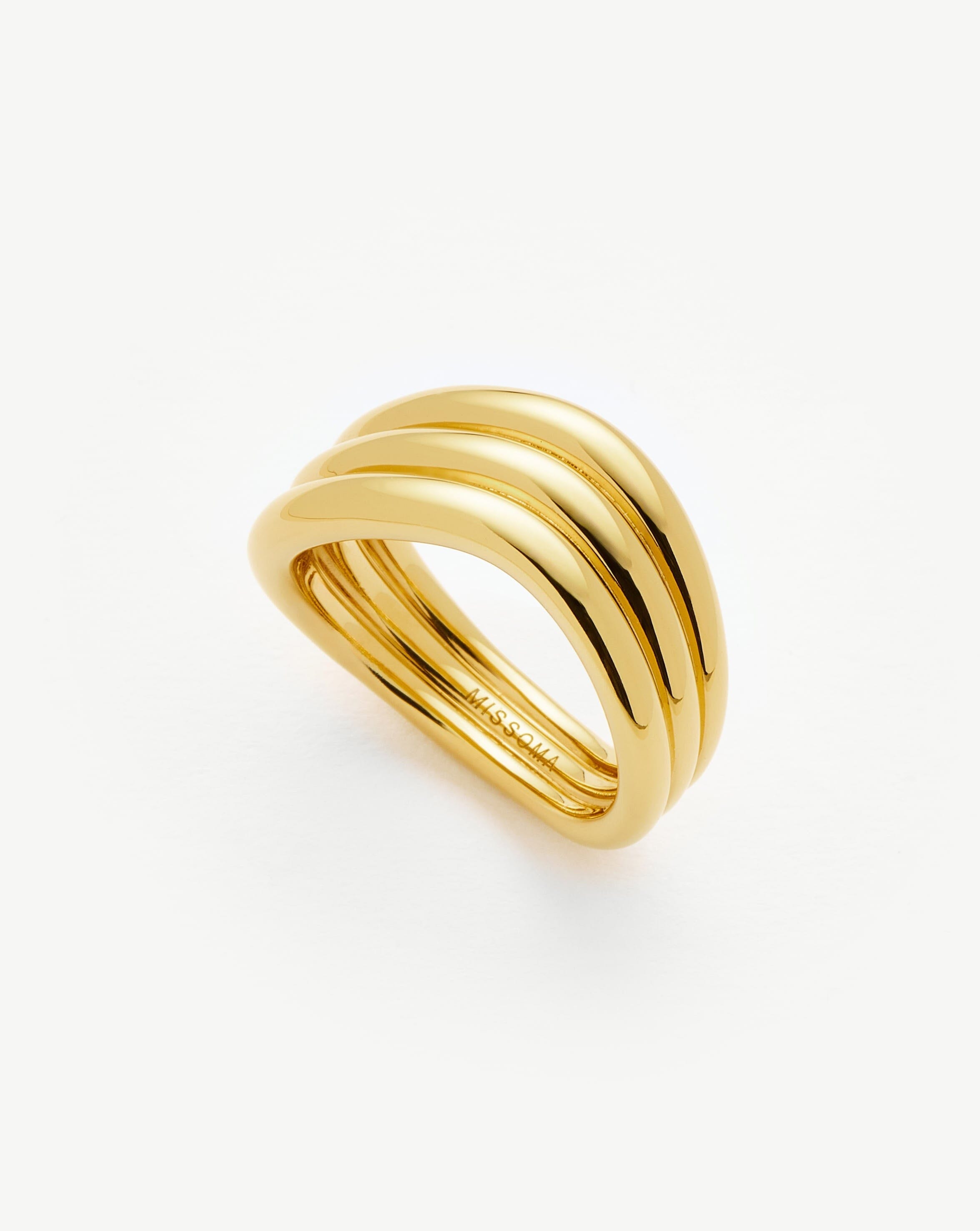 Savi Signature Triple Ring | 18k Gold Plated Rings Missoma 