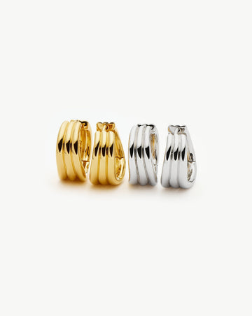Savi Triple Ridge Hoop Earrings | Sterling Silver Earrings Missoma 