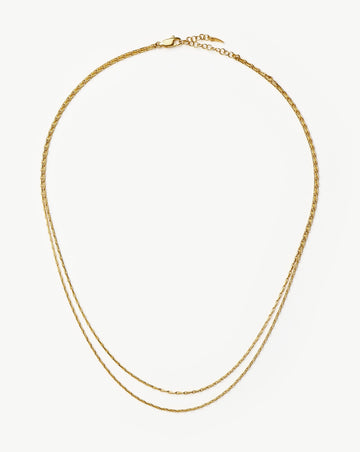 Savi Twisted Double Chain Necklace | 18k Gold Plated Necklaces Missoma 