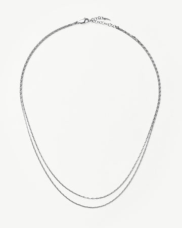 Savi Twisted Double Chain Necklace | Silver Plated Necklaces Missoma 