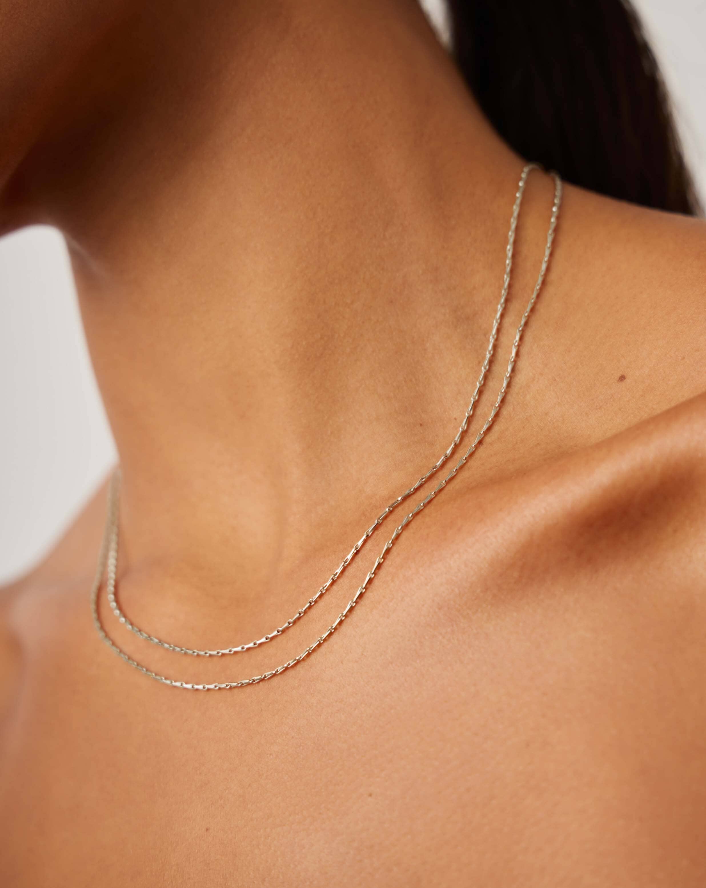 Savi Twisted Double Chain Necklace | Silver Plated Necklaces Missoma 