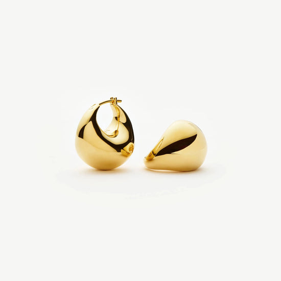 Sculptural Chubby Dome Small Hoop Earrings | 18k Gold Plated Earrings Missoma 