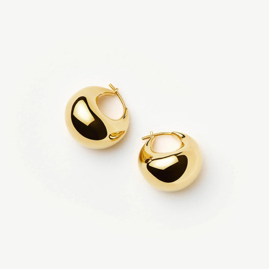 Sculptural Chubby Dome Small Hoop Earrings | 18k Gold Plated Earrings Missoma 
