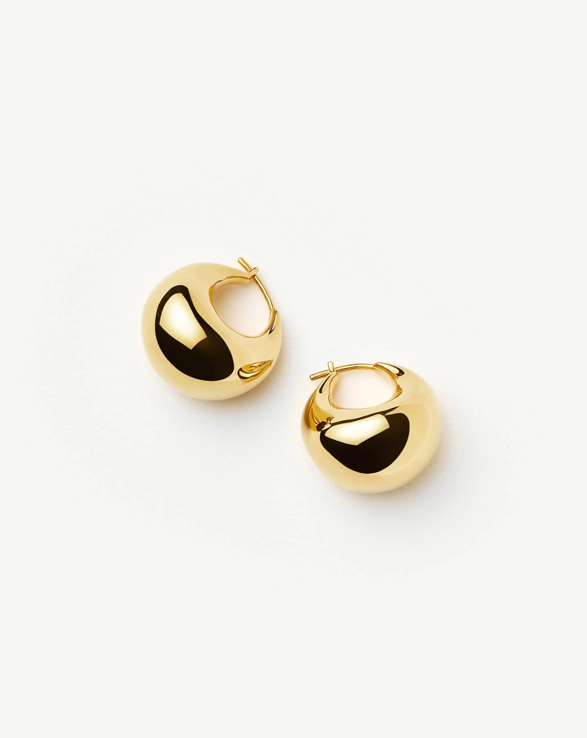 Sculptural Chubby Dome Small Hoop Earrings | 18k Gold Plated Earrings Missoma 