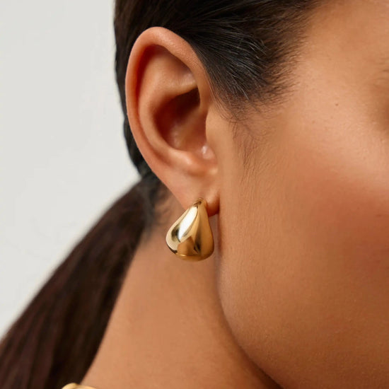 Sculptural Chubby Dome Small Hoop Earrings | 18k Gold Plated Earrings Missoma 