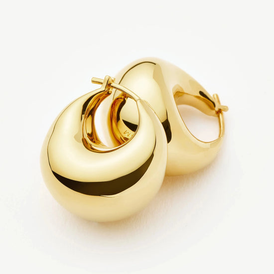 Sculptural Chubby Dome Small Hoop Earrings | 18k Gold Plated Earrings Missoma 