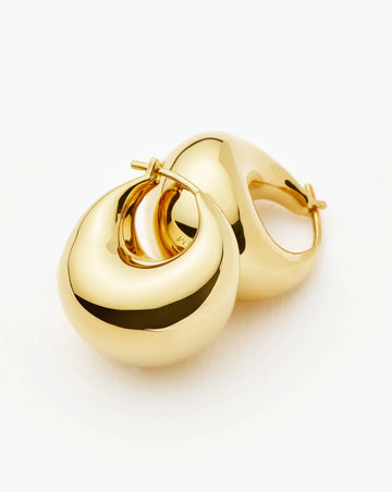 Sculptural Chubby Dome Small Hoop Earrings | 18k Gold Plated Earrings Missoma 