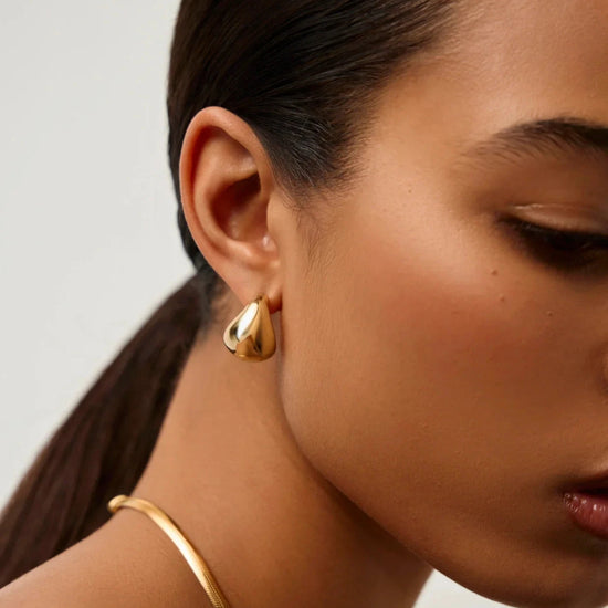 Sculptural Chubby Dome Small Hoop Earrings | 18k Gold Plated Earrings Missoma 