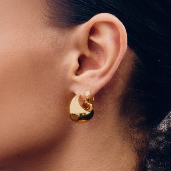 Sculptural Chubby Dome Small Hoop Earrings | 18k Gold Plated Earrings Missoma 