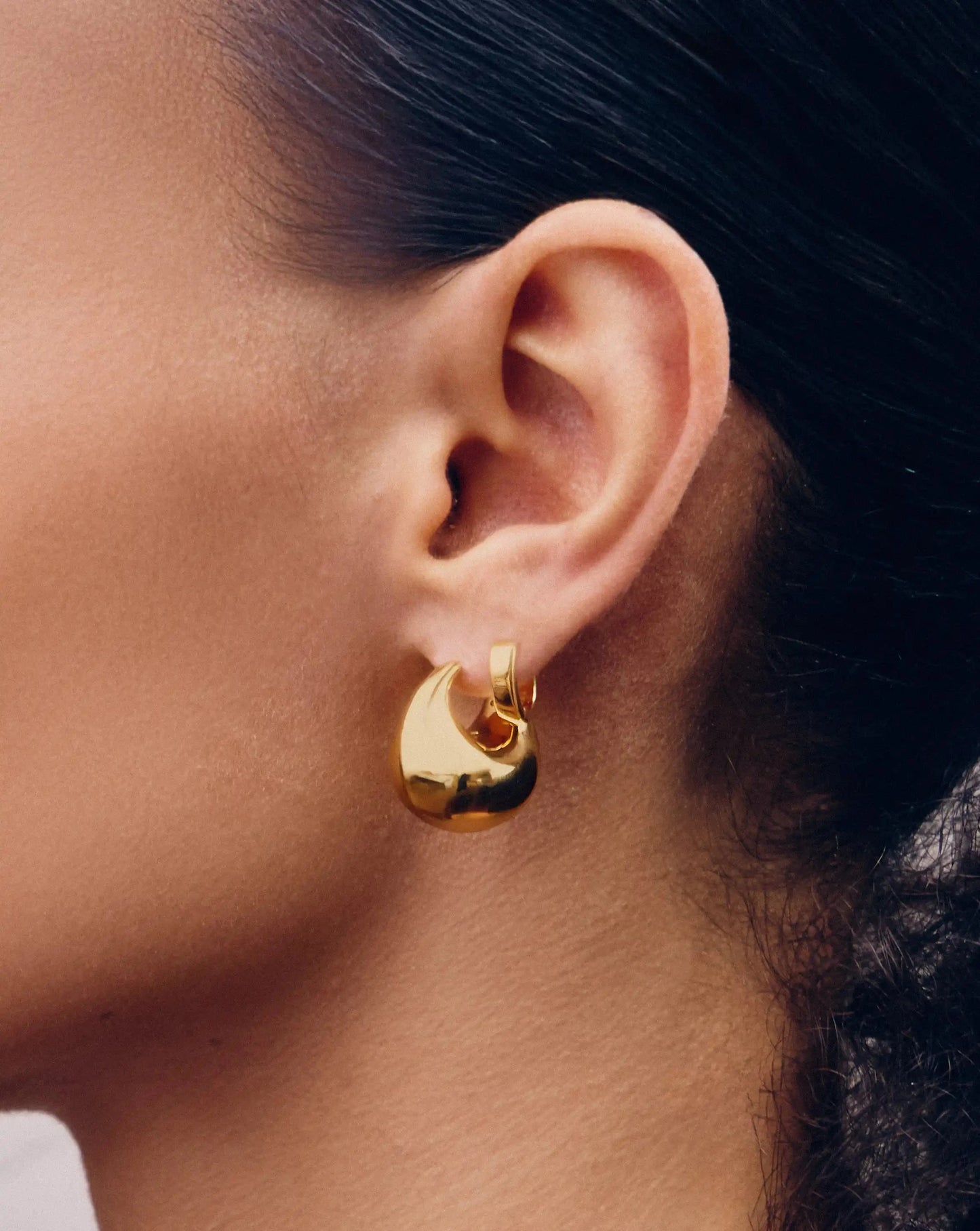 Sculptural Chubby Dome Small Hoop Earrings | 18k Gold Plated Earrings Missoma 