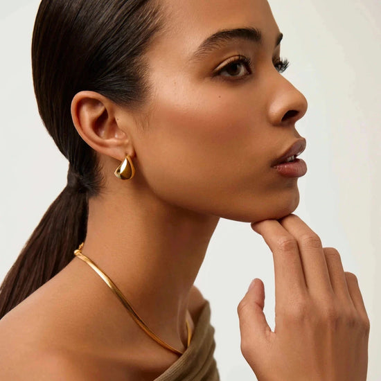 Sculptural Chubby Dome Small Hoop Earrings | 18k Gold Plated Earrings Missoma 