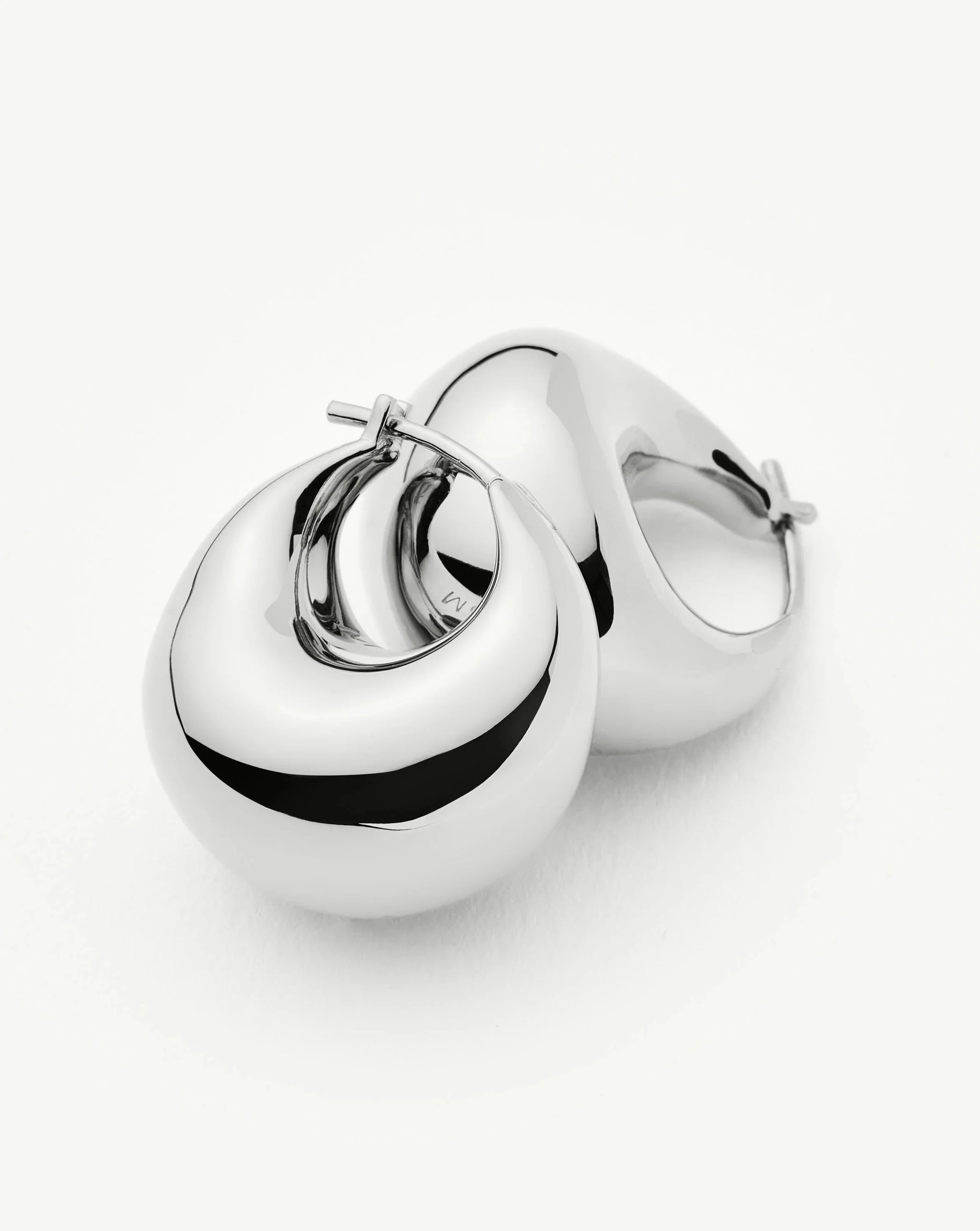 Sculptural Chubby Dome Small Hoop Earrings | Silver Plated Earrings Missoma 