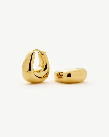 Sculptural Chubby Small Hoop Earrings | 18k Gold Plated Earrings Missoma 