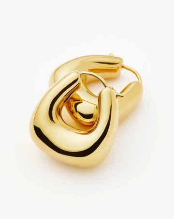 Sculptural Chubby Small Hoop Earrings | 18k Gold Plated Earrings Missoma 