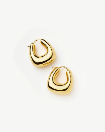 Sculptural Chubby Small Hoop Earrings | 18k Gold Plated Earrings Missoma 