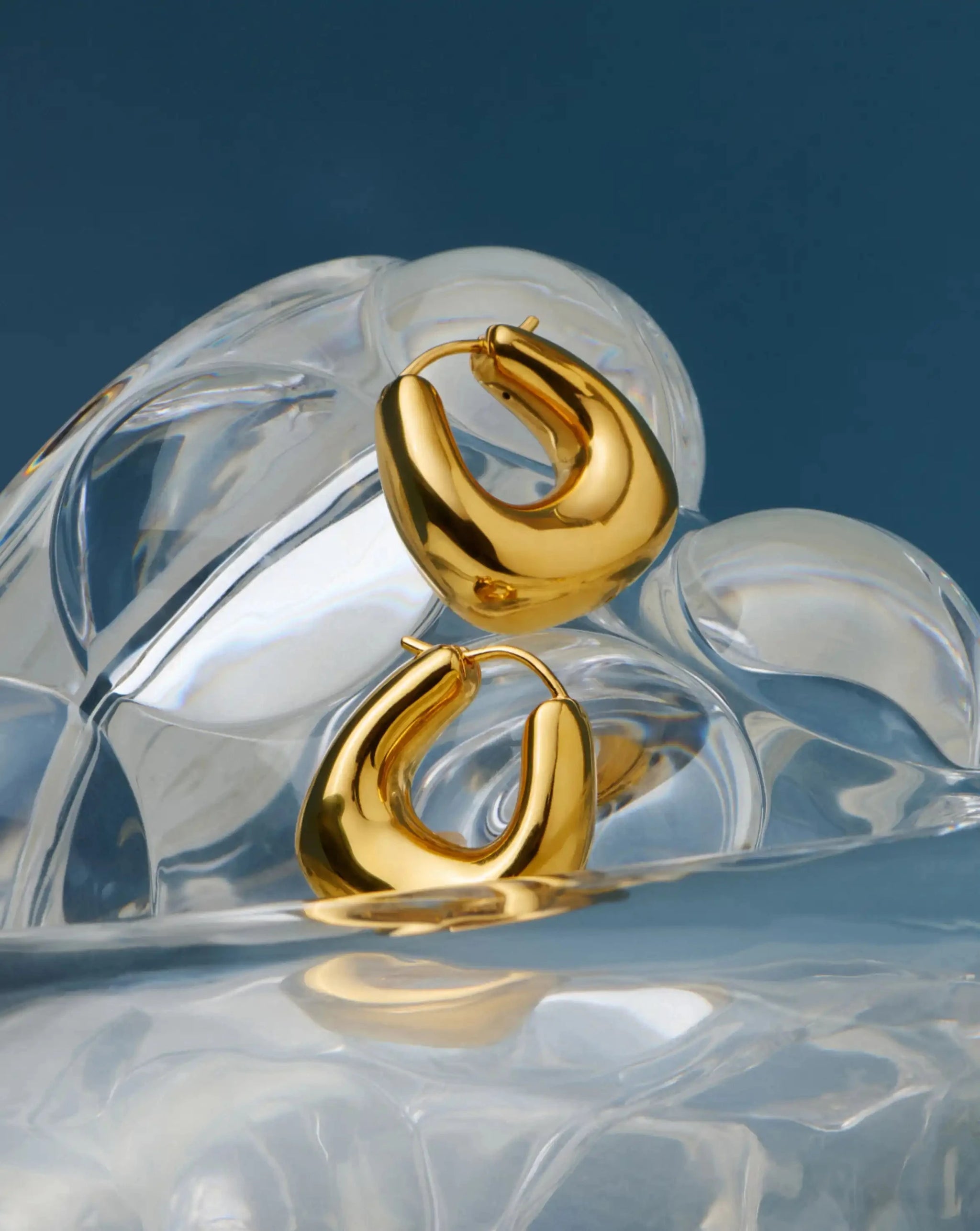 Sculptural Chubby Small Hoop Earrings | 18k Gold Plated Earrings Missoma 