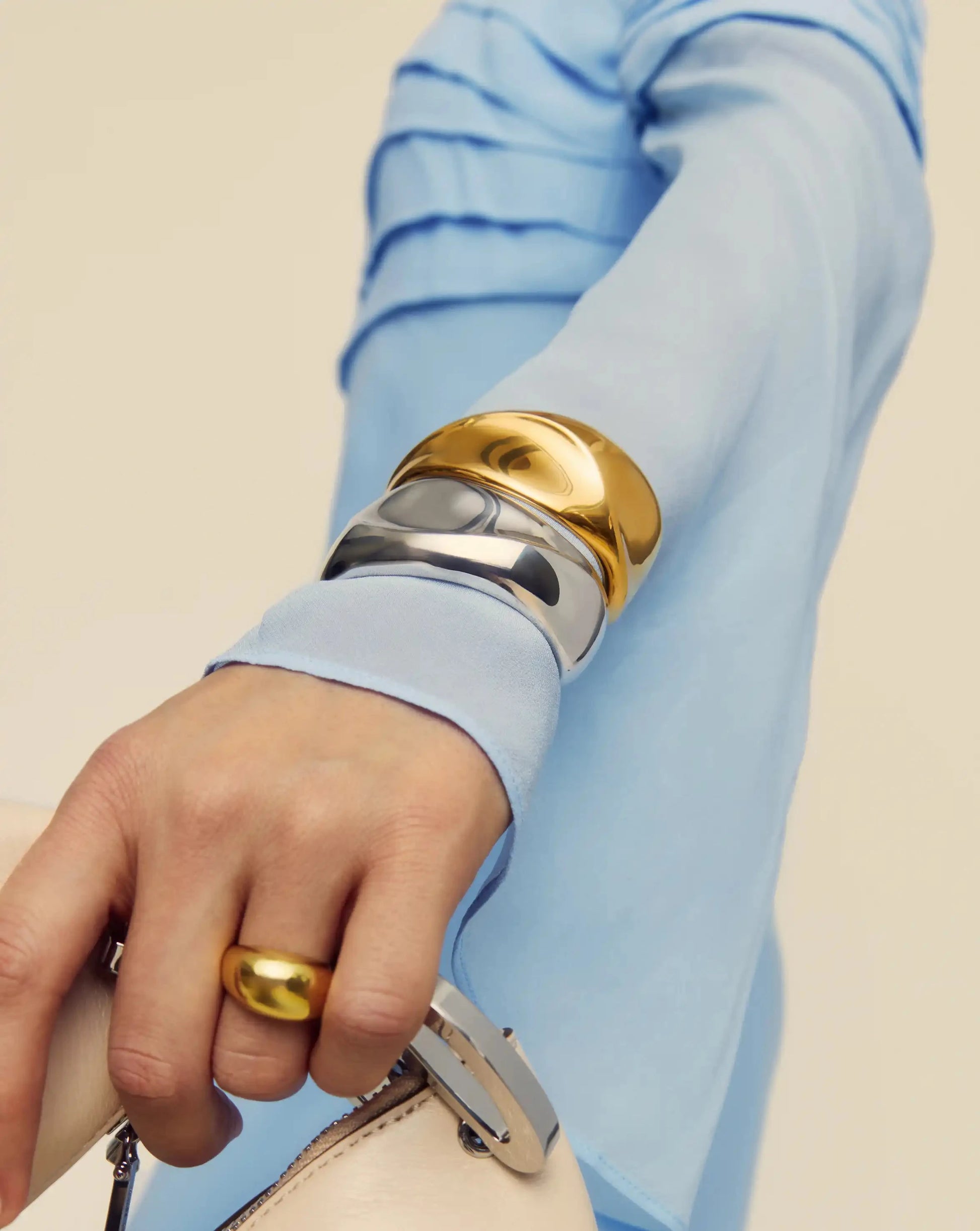 Sculptural Molten Cuff Bracelet | 18k Gold Plated Bracelets Missoma 