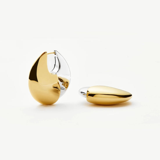 Sculptural Pebble Medium Hoop Earrings | Mixed Metal Earrings Missoma 