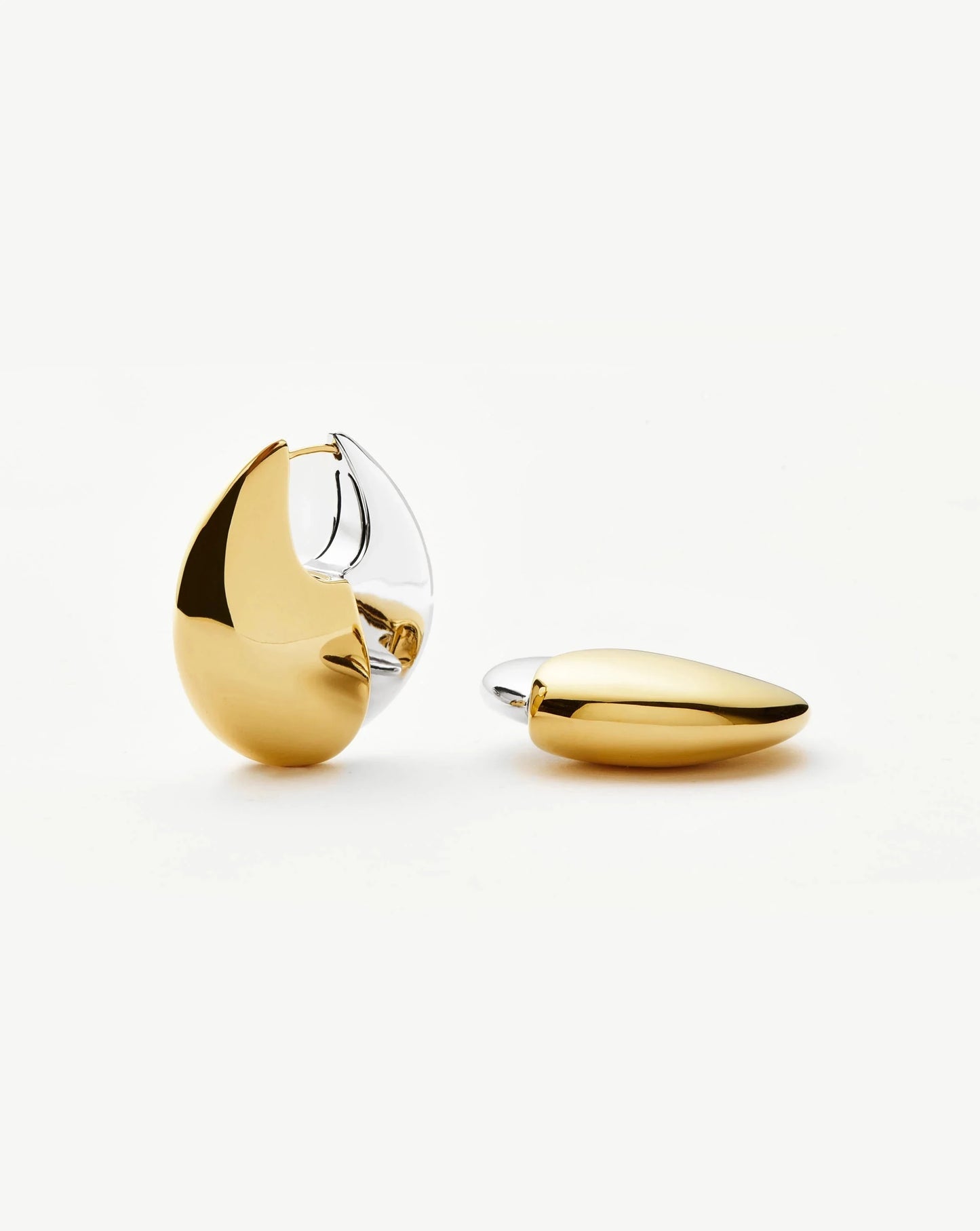 Sculptural Pebble Medium Hoop Earrings | Mixed Metal Earrings Missoma 