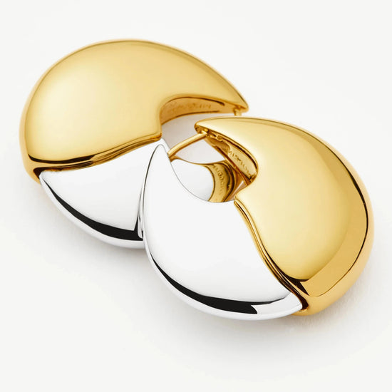 Sculptural Pebble Medium Hoop Earrings | Mixed Metal Earrings Missoma 