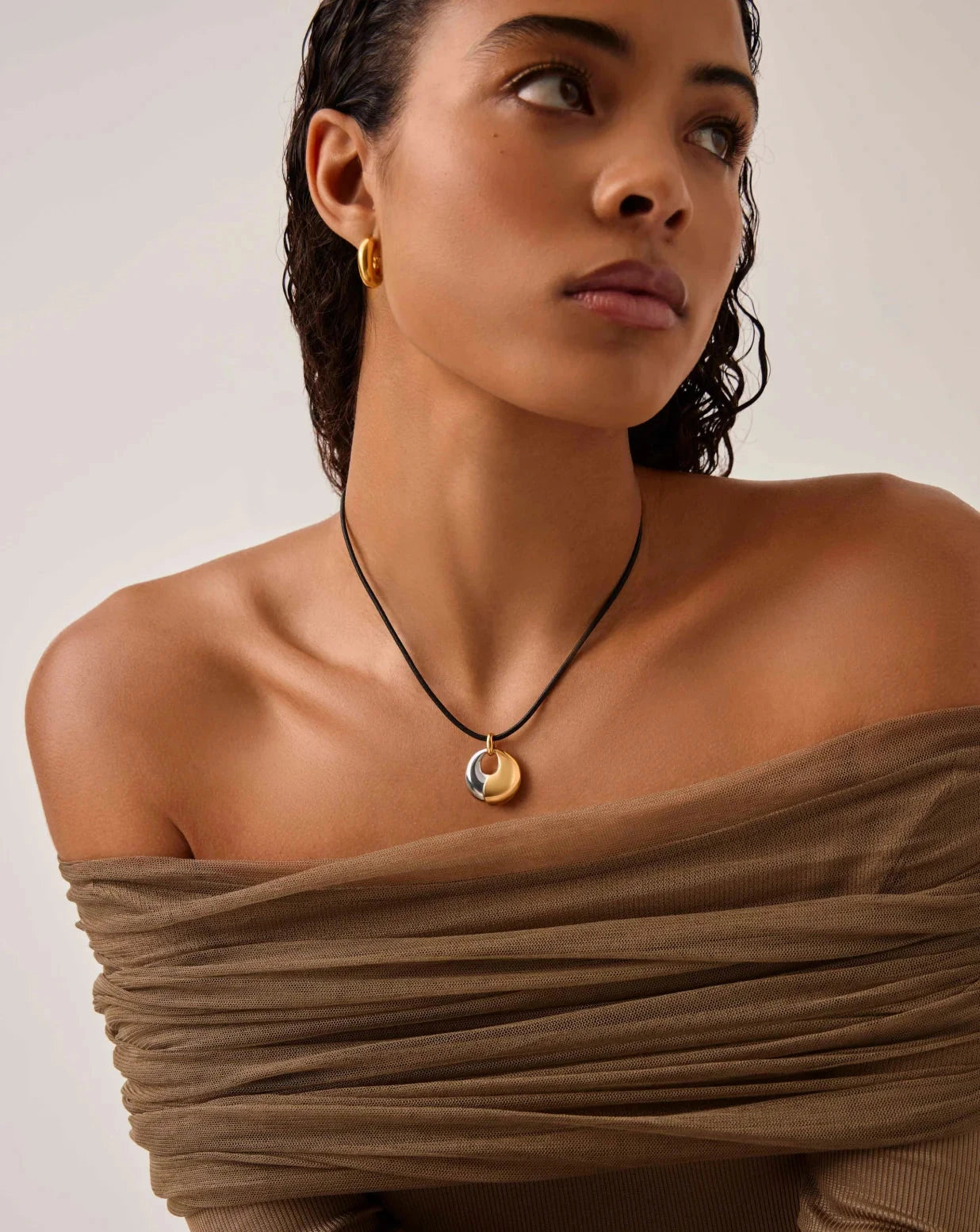 Sculptural Pebble Pendant Necklace Set | Mixed Metal Necklaces Missoma 