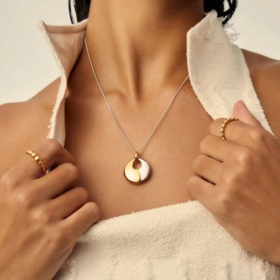 Sculptural Pebble Pendant Necklace Set | Mixed Metal Necklaces Missoma 