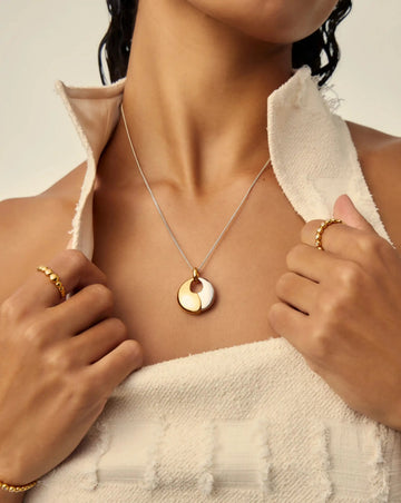 Sculptural Pebble Pendant Necklace Set | Mixed Metal Necklaces Missoma 