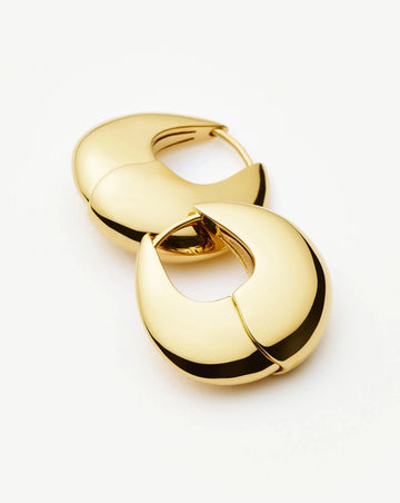 Sculptural Pebble Small Hoop Earrings | 18k Gold Plated Earrings Missoma 