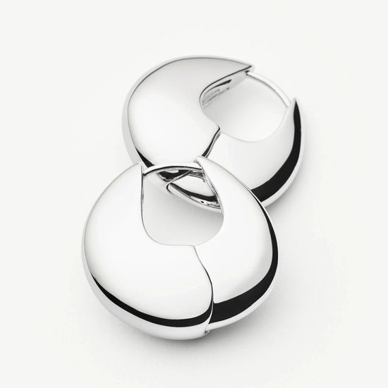 Sculptural Pebble Small Hoop Earrings | Silver Plated Earrings Missoma 