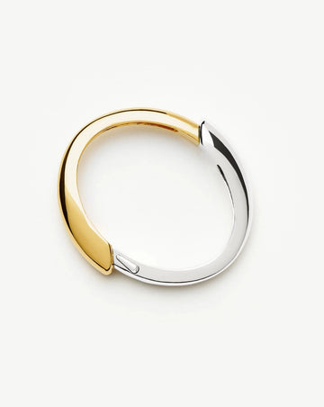 Sculptural Ridge Hinged Bangle | Mixed Metal Bracelets Missoma 